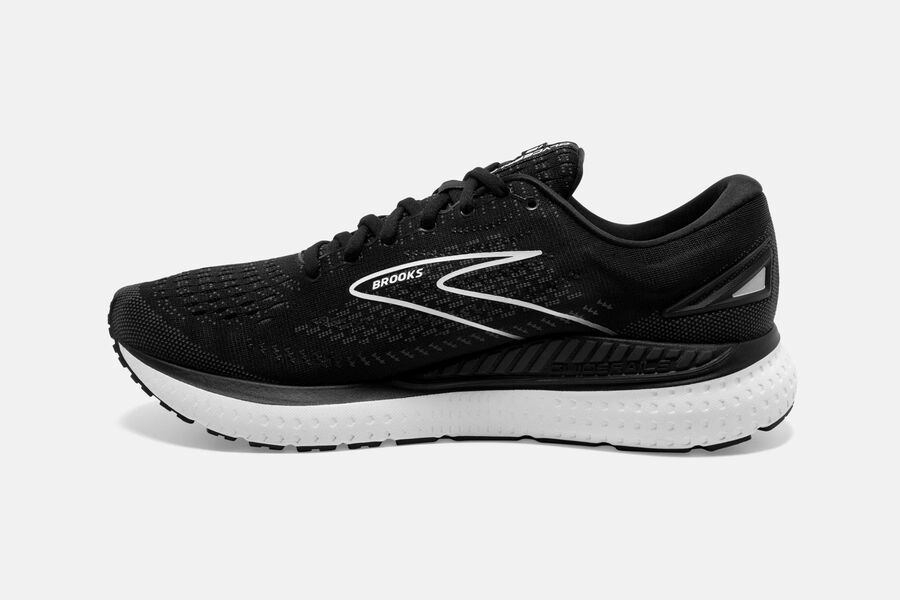 Brooks Glycerin GTS 19 Road Running Shoes Mens - Black/White - HAURC-5014